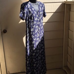 Very 90s button front slit dress